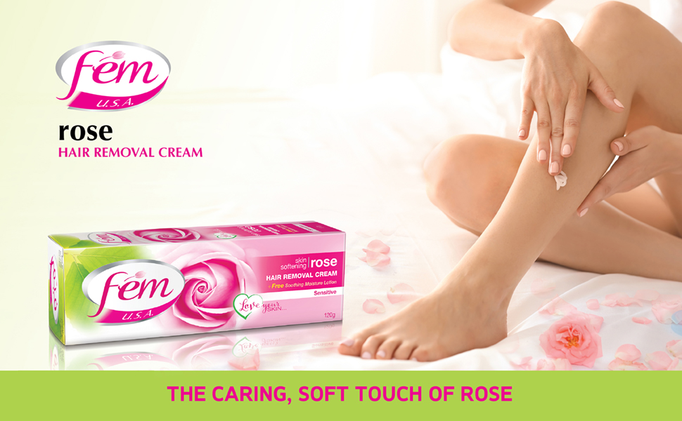 Dabur Fem Hair Removal Cream for Normal & Dry Skin 120g Rose (Pack of 6)